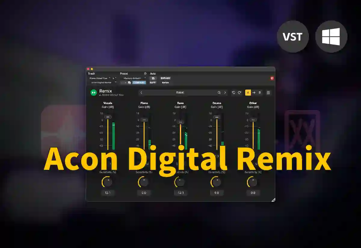 音频实时乐器人声分离插件: Acon Digital Remix v1.0.5 R2R版-鬼畜世界网